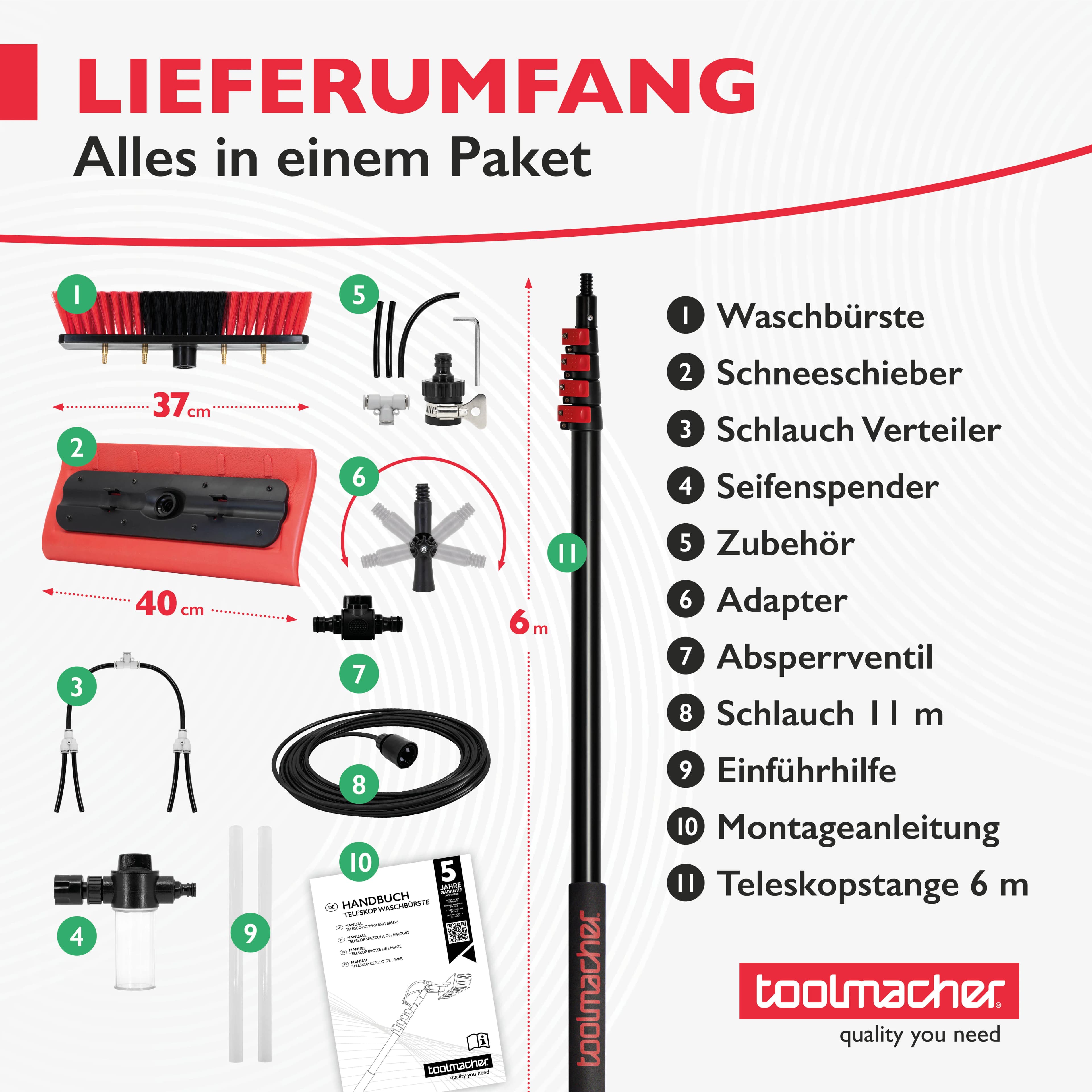 Teleskop Waschbürste mit 6m Länge 5
